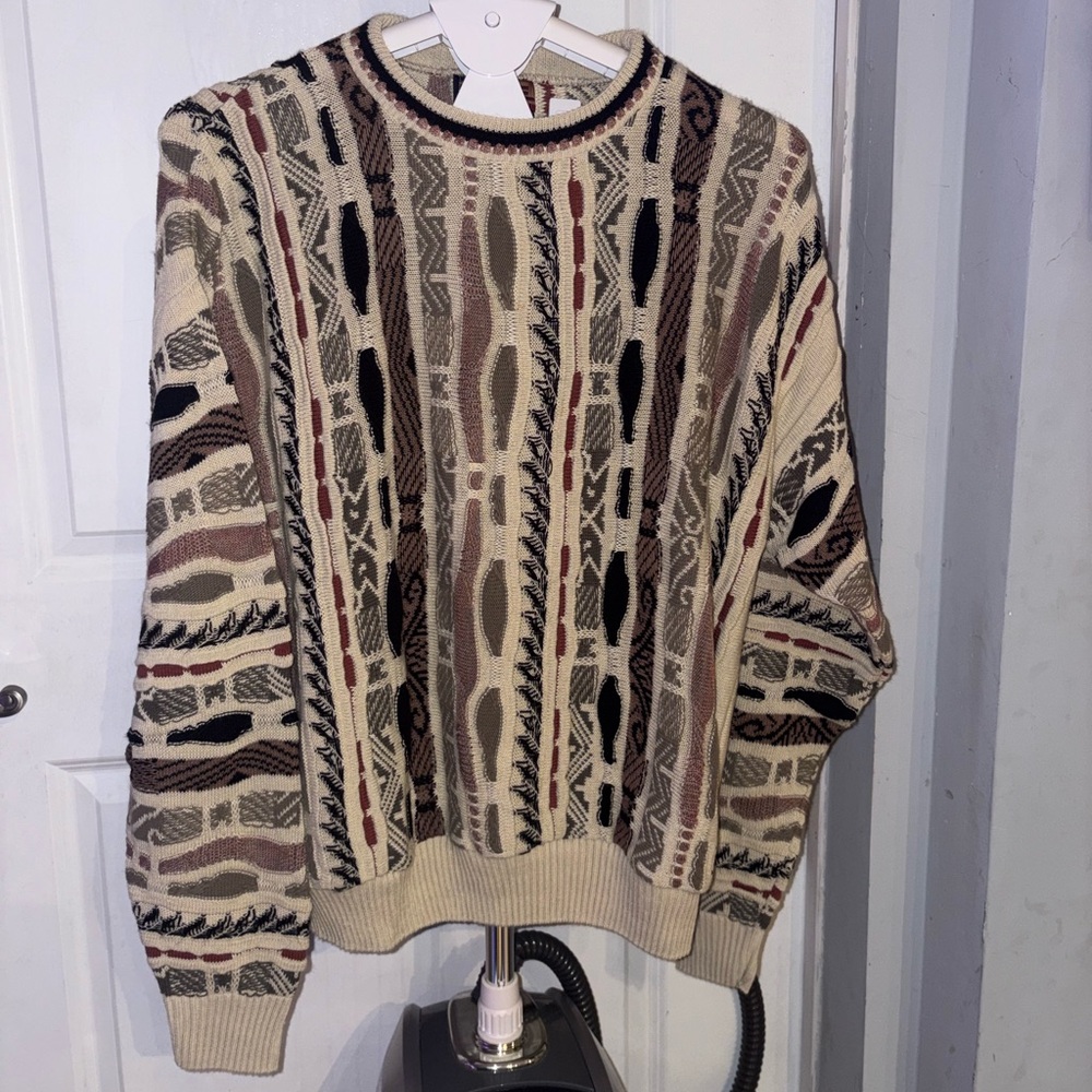 American Priority Men's Multicolor Patterned Crewneck Sweater - szL (P23)